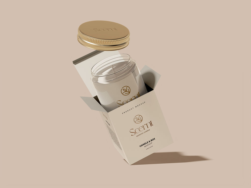 Candle Jar Mockup Flying View Preview 2