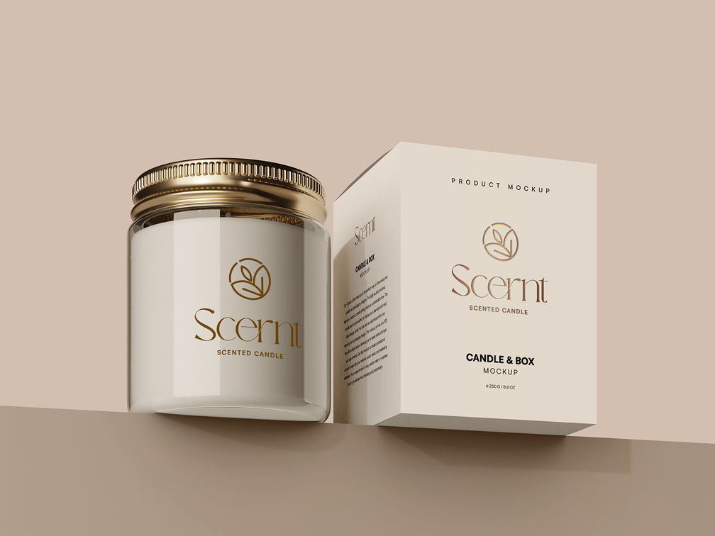 Candle Jar Mockup Low Angle View Preview 2