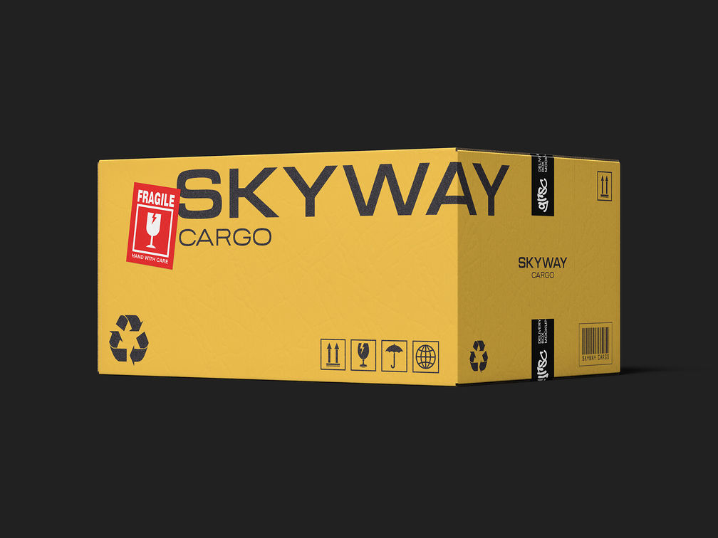 Delivery Box Mockup Back Half Side View Preview 2