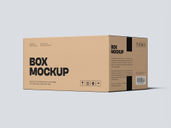 Delivery Box Mockup Back Half Side View Preview 3