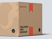 Delivery Box Mockup Back Half Side View Preview 4