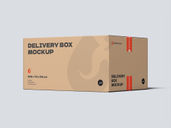 Delivery Box Mockup Back Half Side View Preview 1