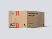 Delivery Box Mockup Half Side View Preview 1
