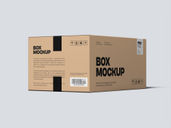 Delivery Box Mockup Half Side View Preview 3
