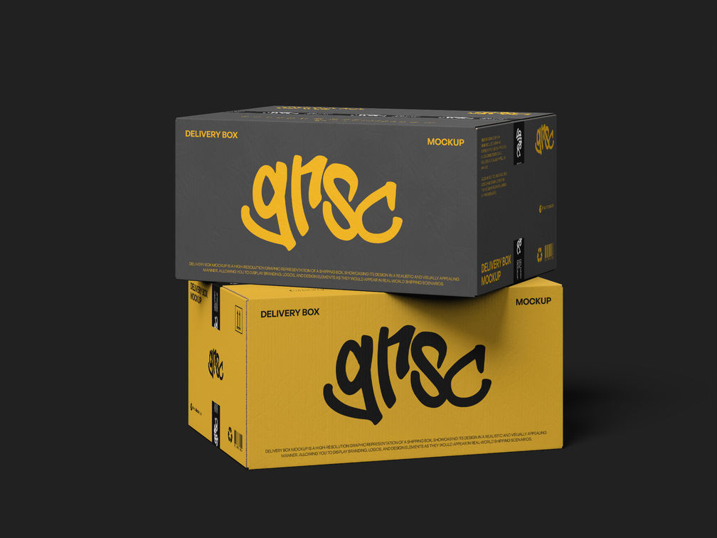 Delivery Box Mockup Mockup Stack It Preview 2
