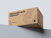 Delivery Box Mockup Low Angle View Preview 1