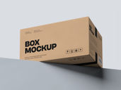 Delivery Box Mockup Low Angle View Preview 3