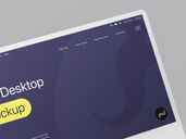Desktop Clay Mockup Flying View Preview 4