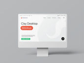 Desktop Clay Mockup Front View Preview 1