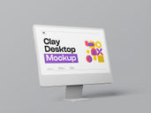 Desktop Clay Mockup Half Side View Preview 2