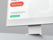 Desktop Clay Mockup Low Angle View Preview 3