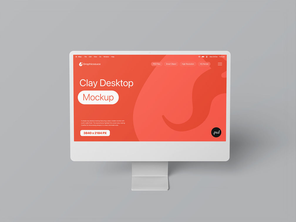 Desktop Clay Mockup Top View Preview 1