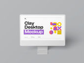 Desktop Clay Mockup Top View Preview 2
