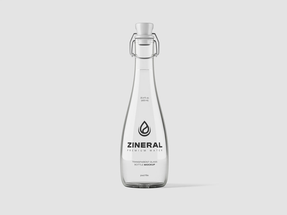 Glass Bottle Mockup Front View Preview 2