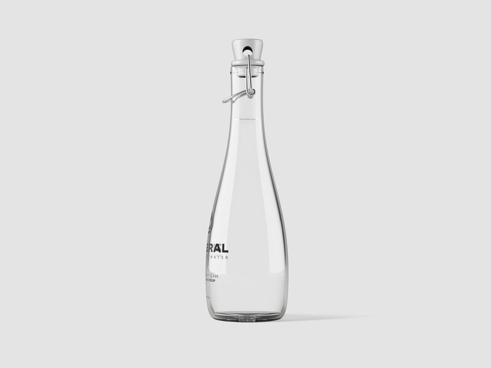 Glass Bottle Mockup Side View Preview 2