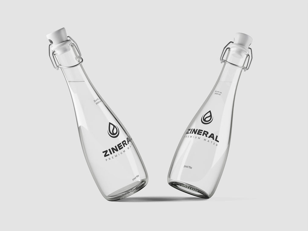 Glass Bottle Mockup Stack It View Preview 2