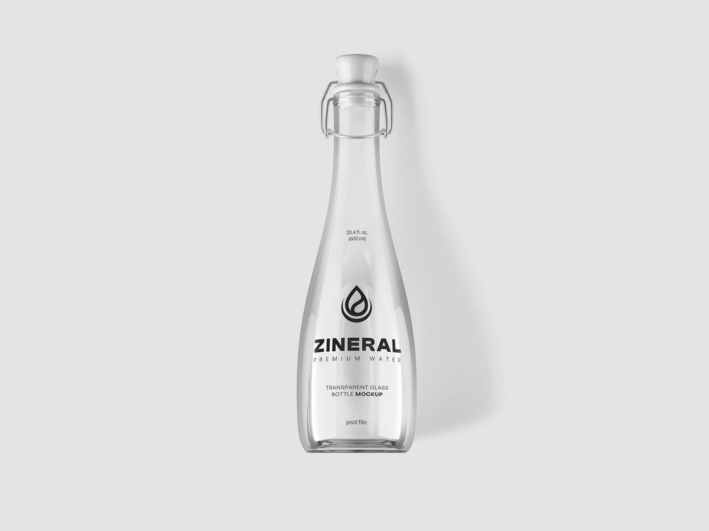 Glass Bottle Mockup Top View Preview 2
