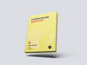 Hard Cover Book Mockup Flying View Preview 1