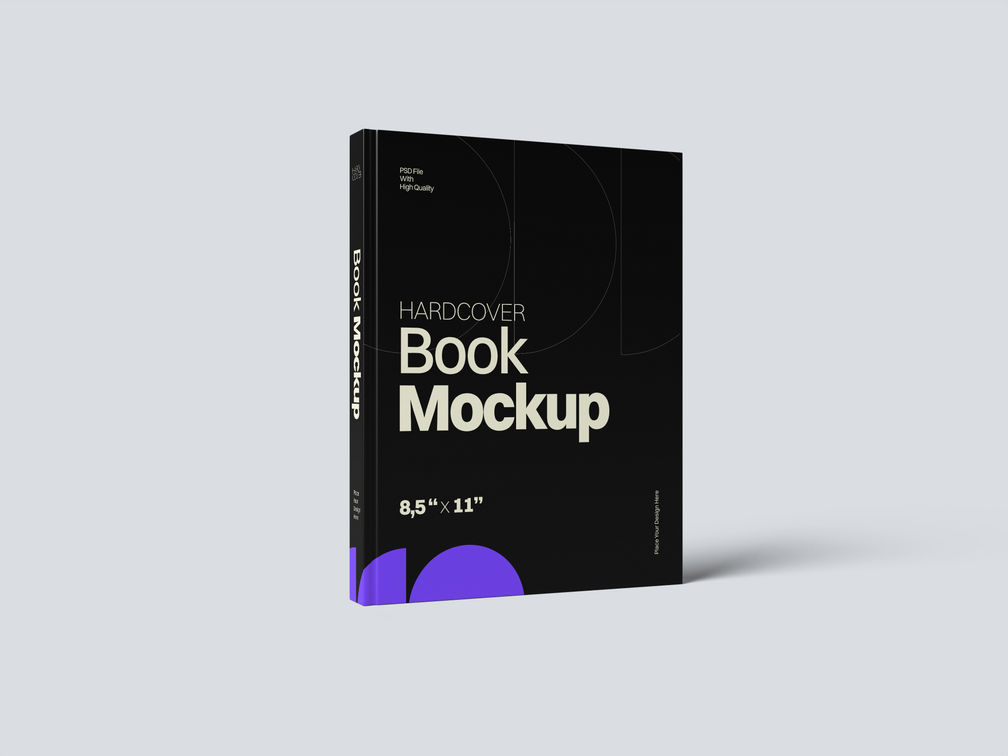 Hard Cover Book Mockup Half Side View Preview 2