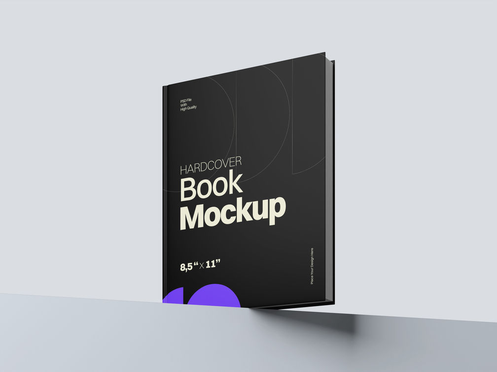 Hard Cover Book Mockup Low Angle View Preview 2