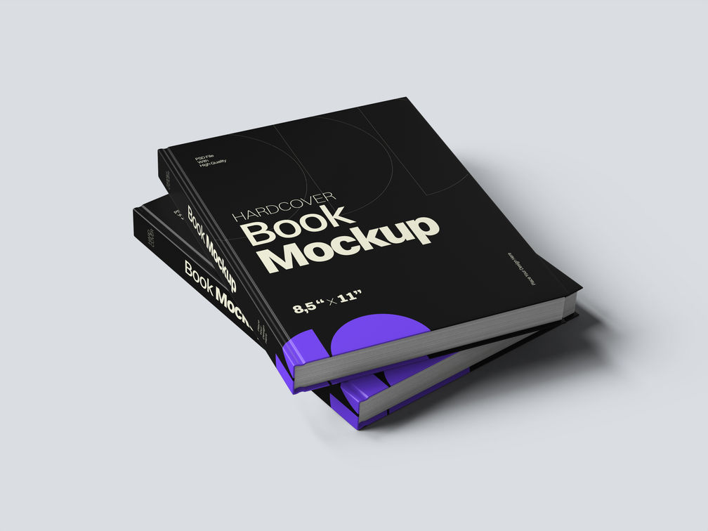Hard Cover Book Mockup Stack It View Preview 2
