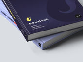 Hard Cover Book Mockup Stack It View Preview 4