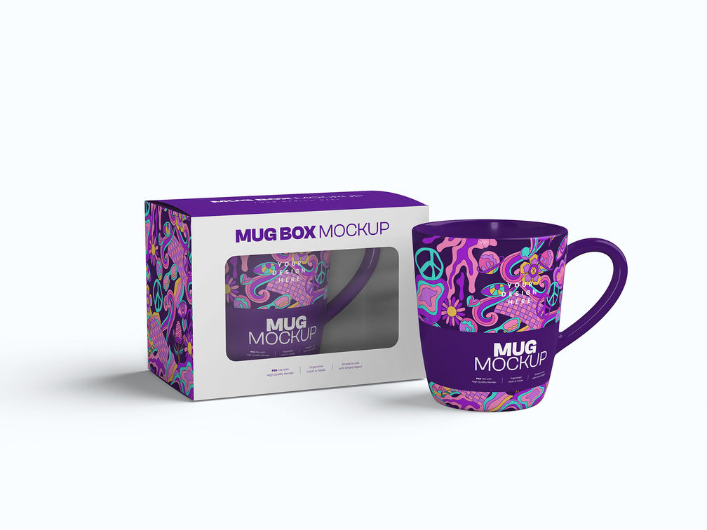 Mug With Box Half Side View Preview 2