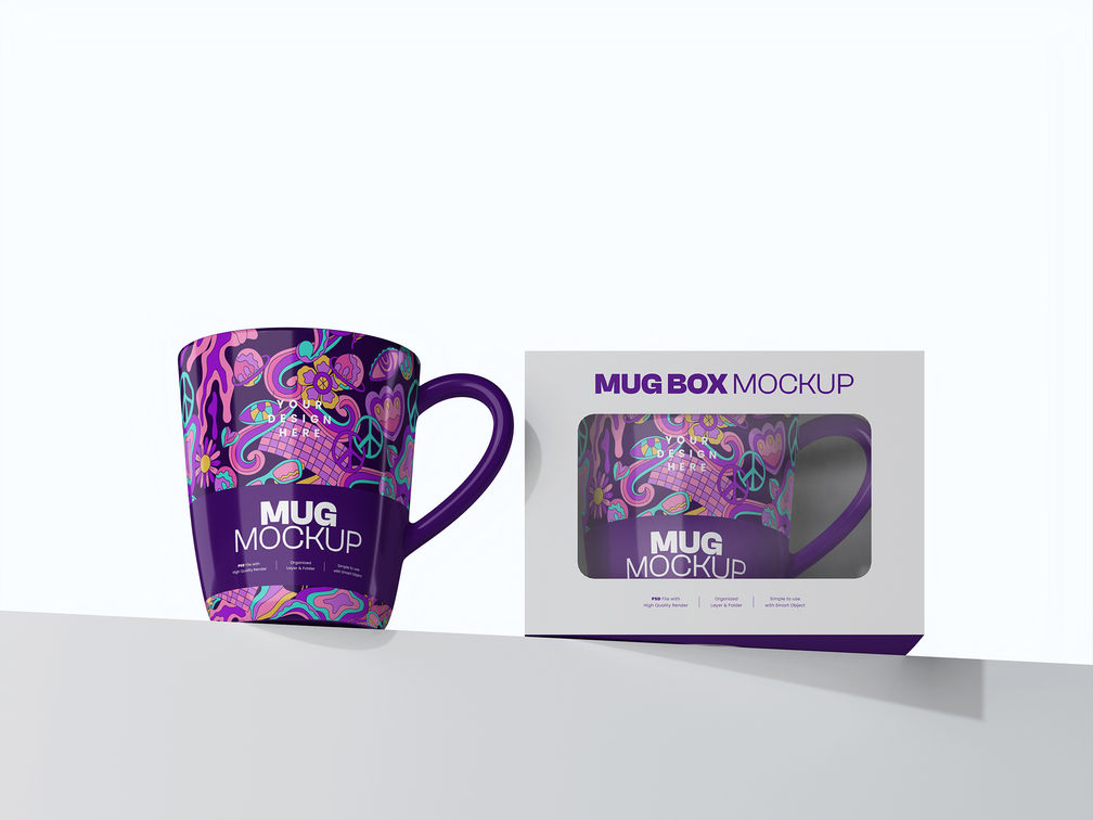 Mug With Box Low Angle View Preview 2