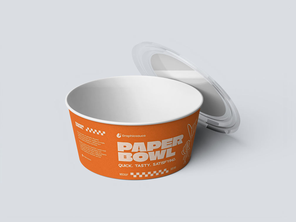 Paper Bowl Back Half Side View 2