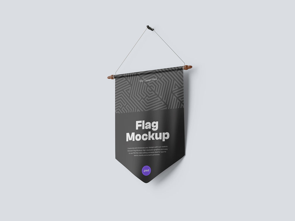 Pennant Flag Half Side View Preview 2