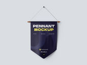 Pennant Flag Mockup Front View Preview 1