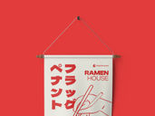 Pennant Flag Mockup Front View Preview 4
