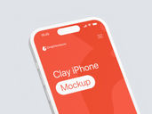 Phone Clay Mockup Flying View Preview 3
