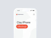Phone Clay Mockup Front View Preview 3