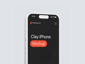 Phone Clay Mockup Half Side View Preview 3