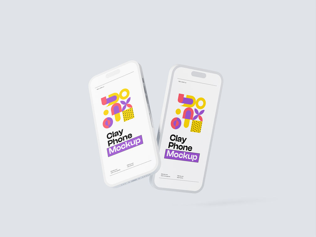 Phone Clay Mockup Stack It Preview 2