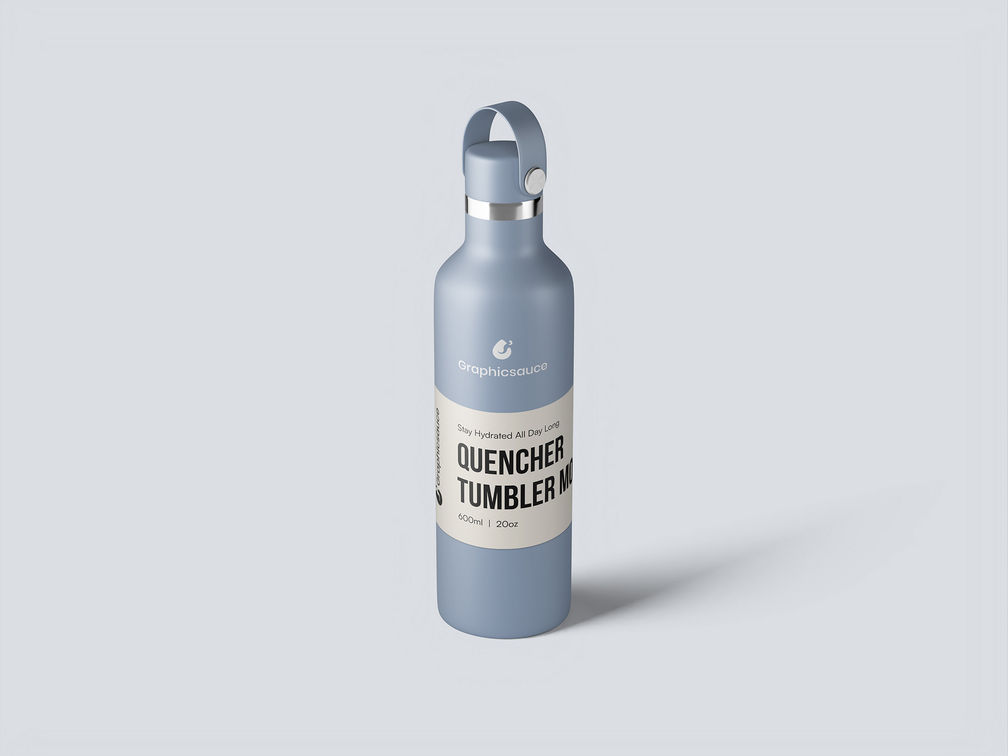 Reusable Bottle Mockup Half Side View Preview 2
