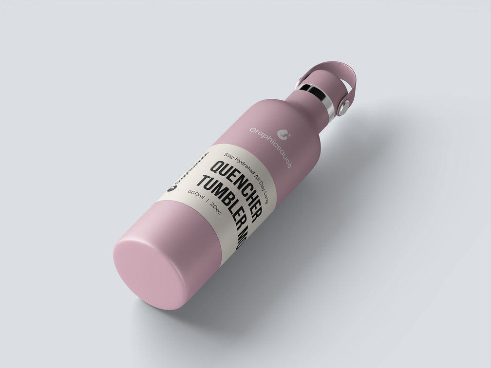 Reusable Bottle Mockup Isometric View Preview 2