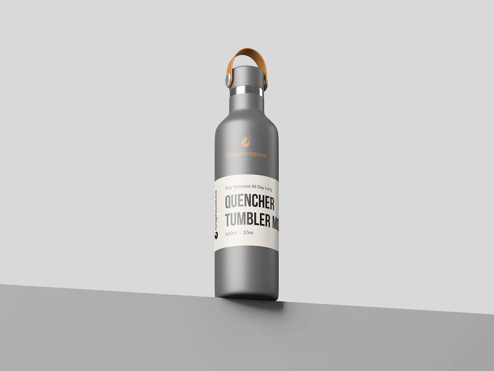 Reusable Bottle Mockup Low Angle View Preview 2