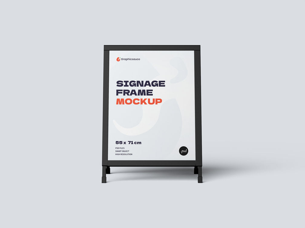Signage Frame Front View Preview 1