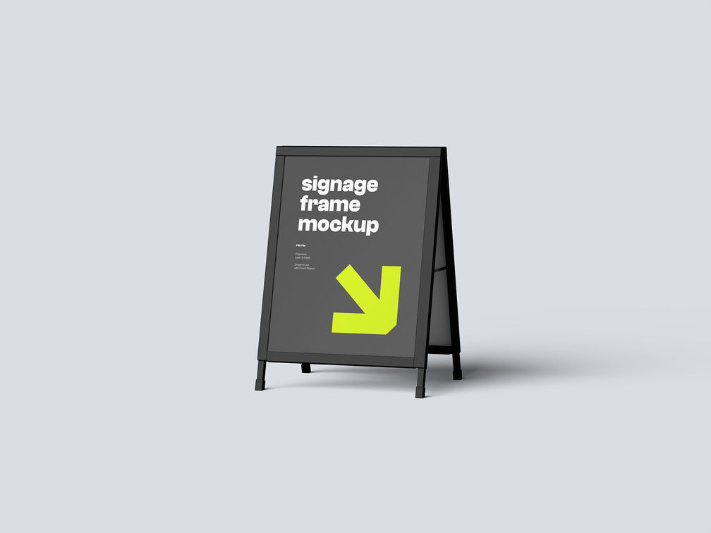 Signage Frame Halfside View Preview 2