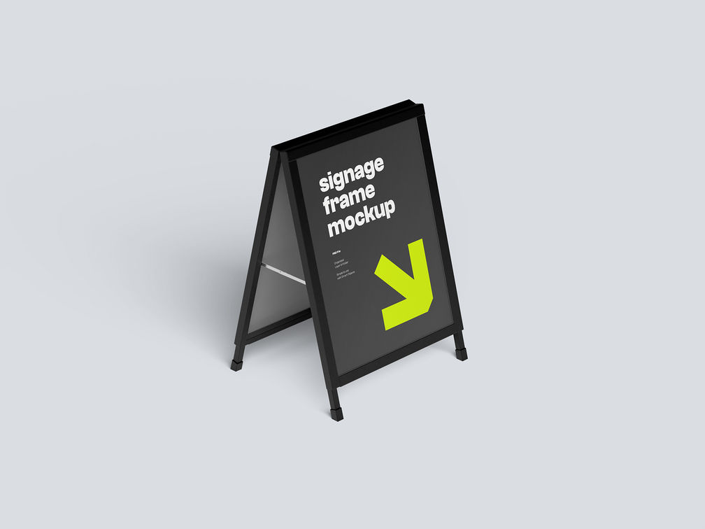 Signage Frame Mockup Isometric Preview 2