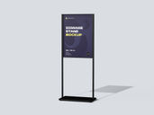 Signage Stand Mockup Half Side View Preview 1