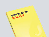 Soft Cover Book Mockup Flying View Preview 3