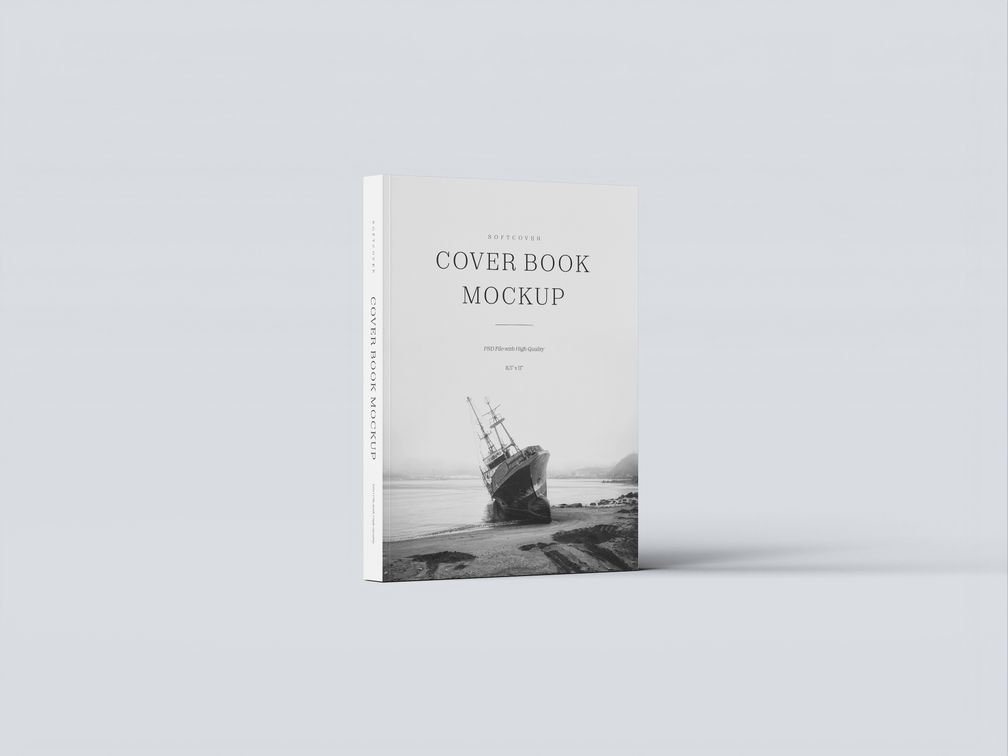 Soft Cover Book Mockup Half Side View Preview 2