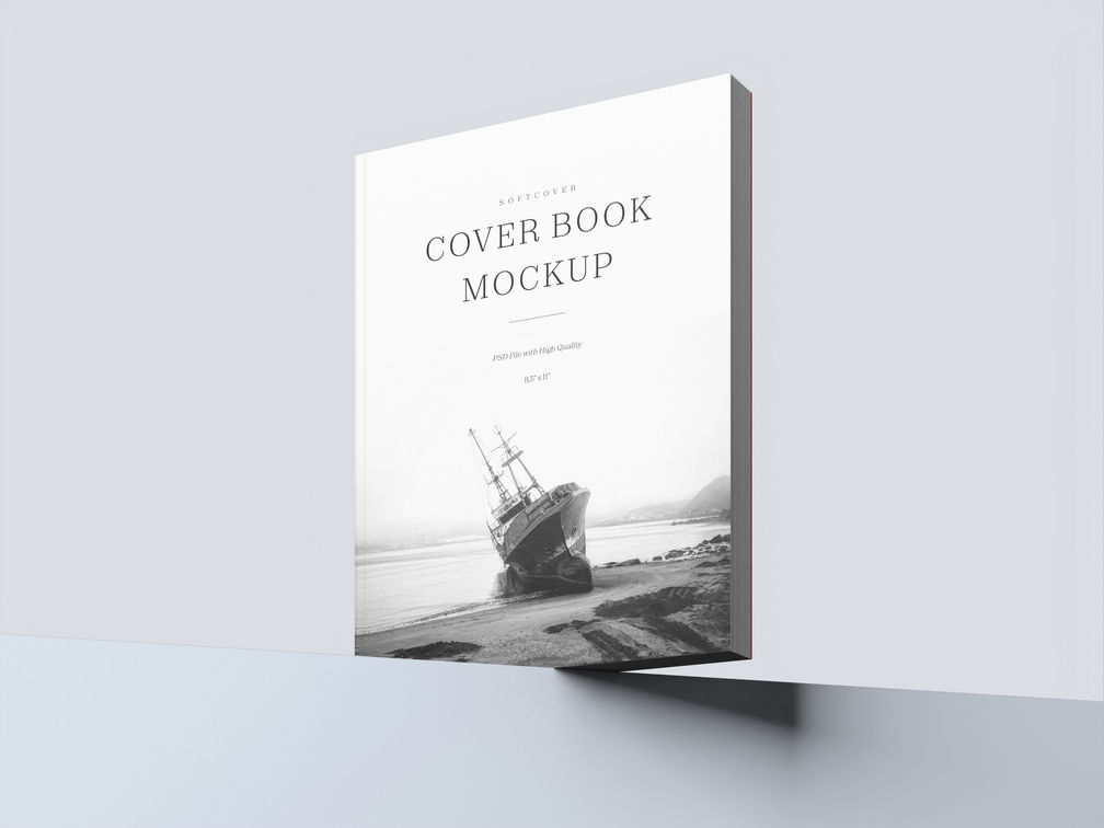 Soft Cover Book Mockup Low Angle View Preview 2
