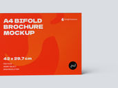 A4 Bi Fold Landscape Brochure Mockup Back Half Side View Preview 4