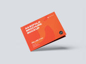 A4 Bi Fold Landscape Brochure Mockup Flying View Preview 2