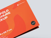 A4 Bi Fold Landscape Brochure Mockup Flying View Preview 3