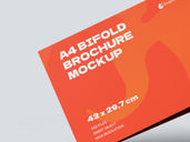 A4 Bi Fold Landscape Brochure Mockup Flying View Preview 4